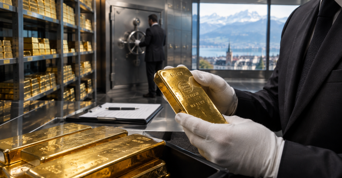 Custódia de ouro físico alocado em cofre de alta segurança