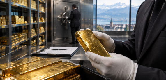 Custódia de ouro físico alocado em cofre de alta segurança