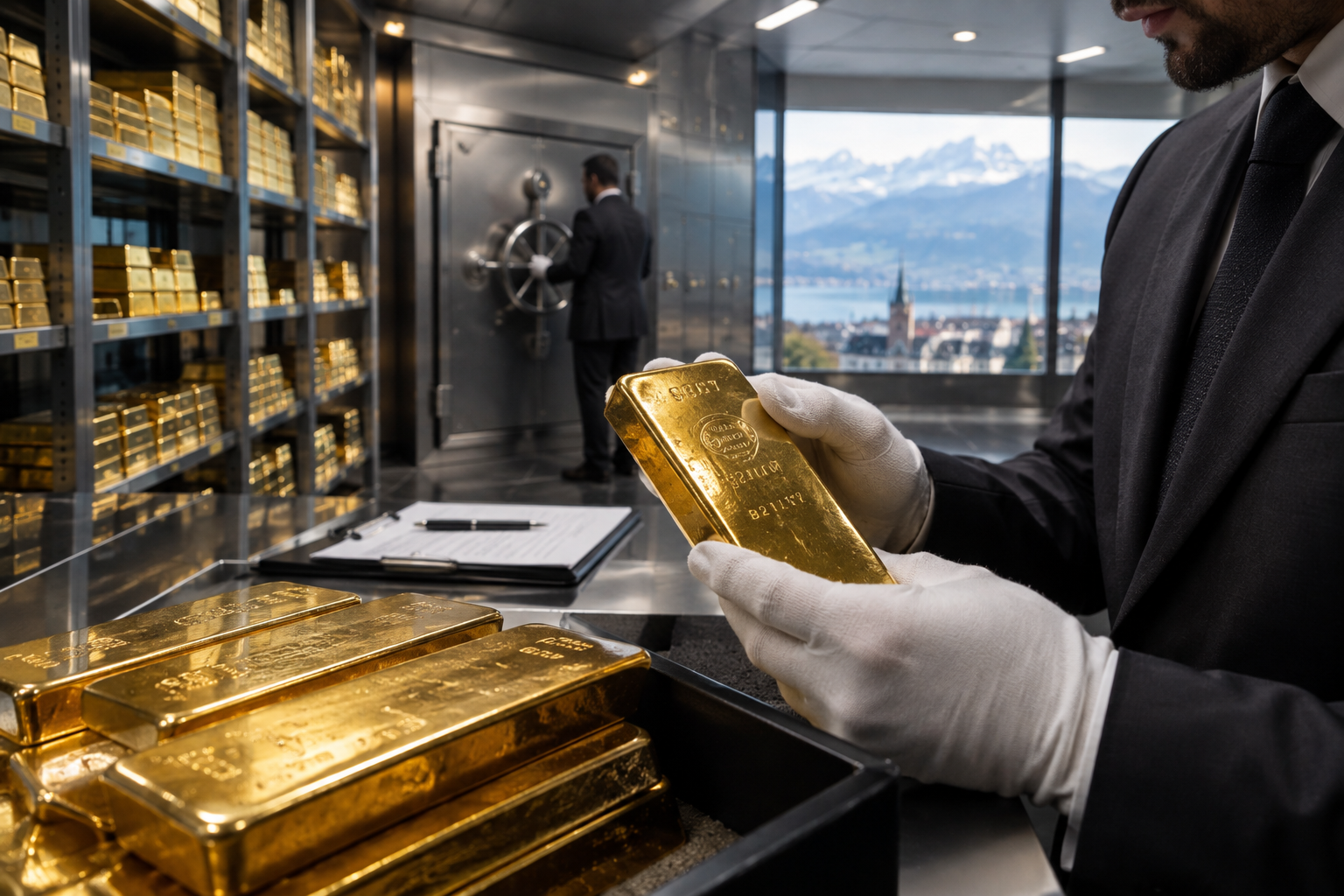 Custódia de ouro físico alocado em cofre de alta segurança